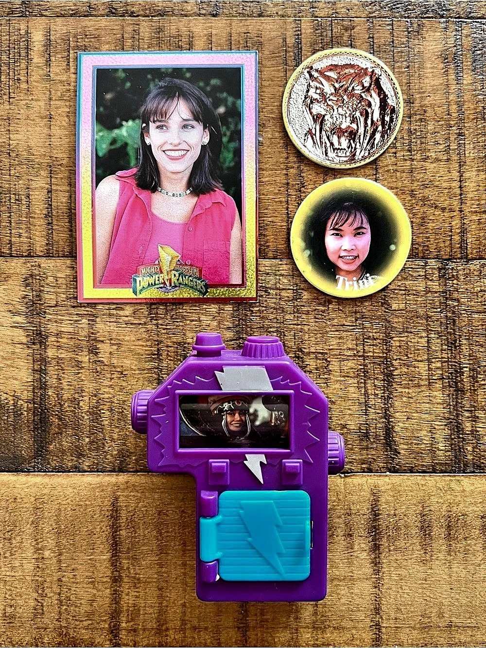 Vintage 1990s Power Rangers Lot Kimberly Card Trini Power Cap Alien Detector